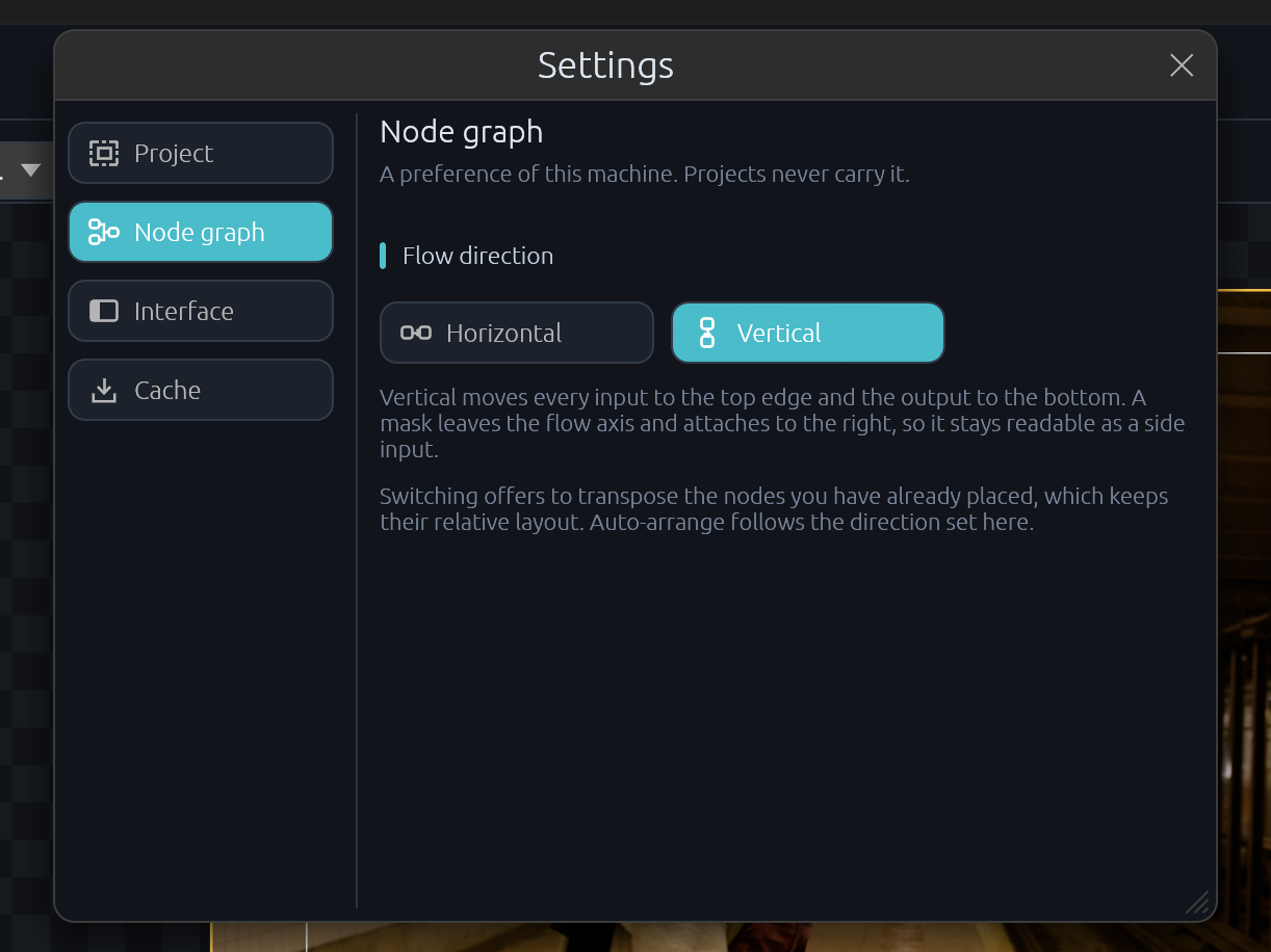 Node Graph Flow Direction Settings